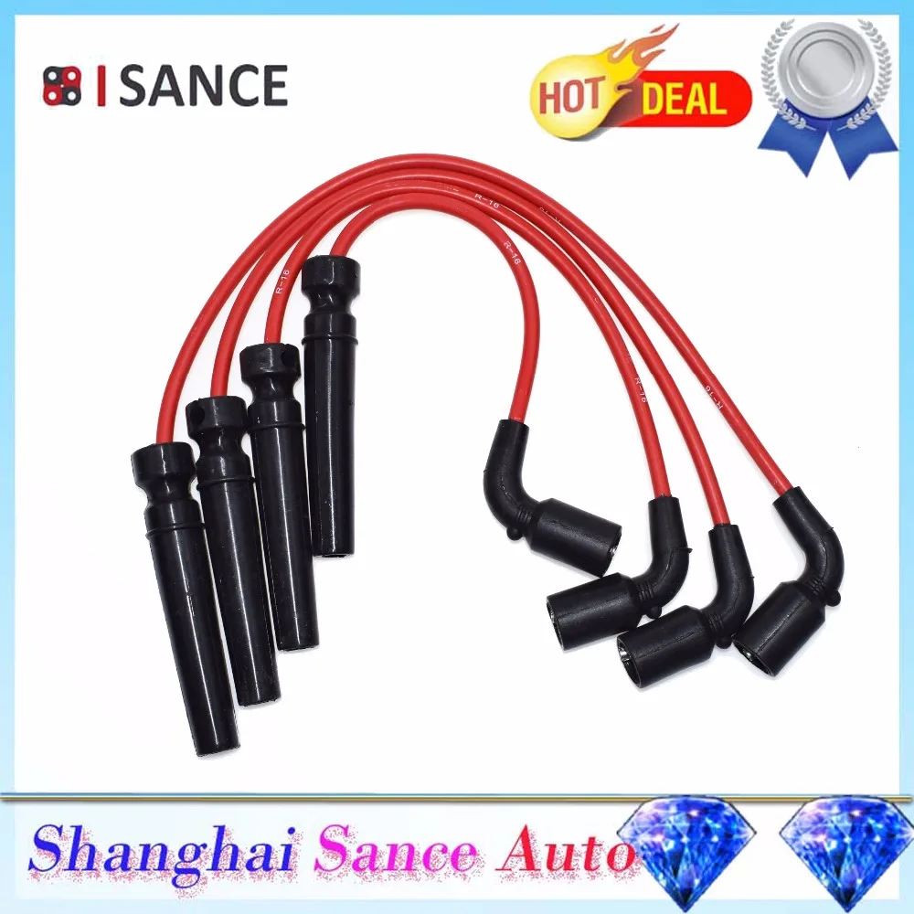 

ISANCE Ignition Spark Plug Wire Cable Kit 56010 For Chevrolet Aveo Aveo5 Pontiac Wave Suzuki Swift+Daewoo Lanos 1.6L 1999-2008