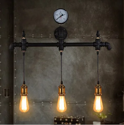 Iwhd Loft Vintage Led Mur Lampe Rétro Industrielle Murale Fer Deau