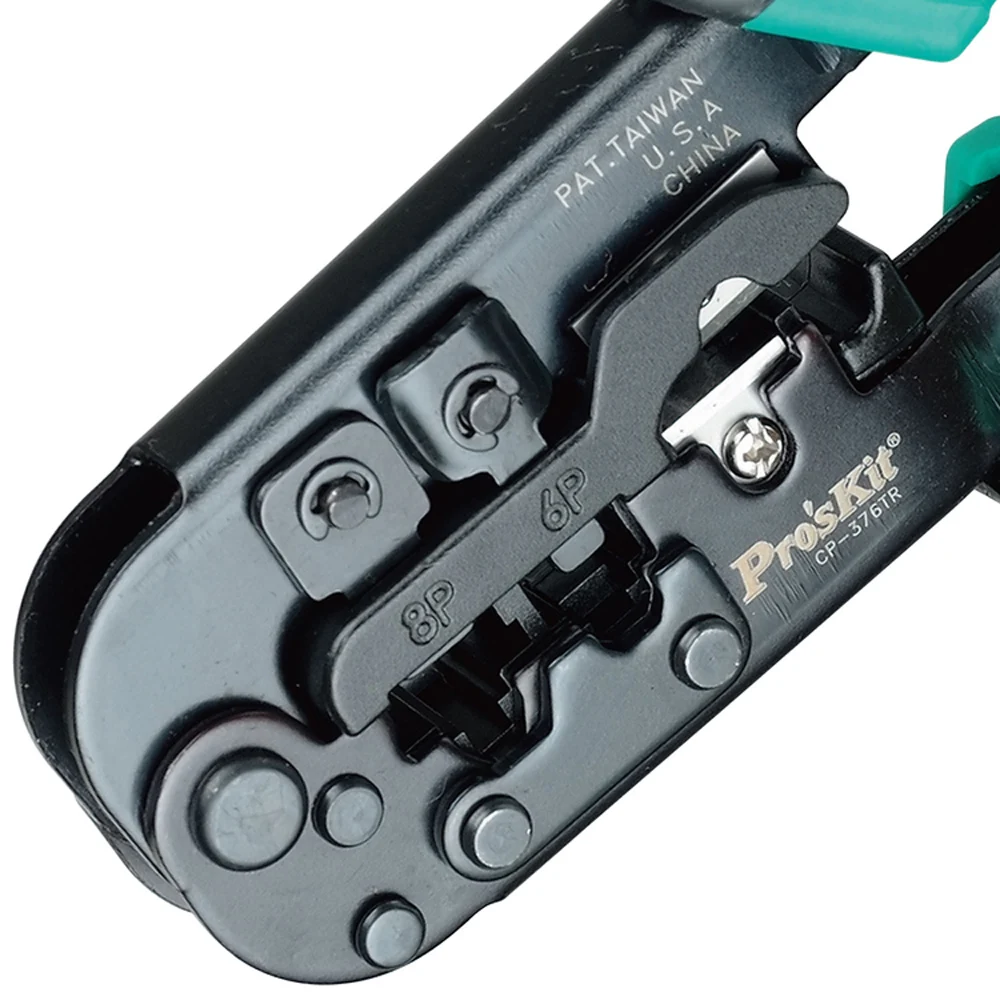 CP-376TR Pro'sKit Multifunctional 4P / 6P / 8P Network Ratchet Pressing Line Pliers Stripping Cutting And Crimping Maintenance