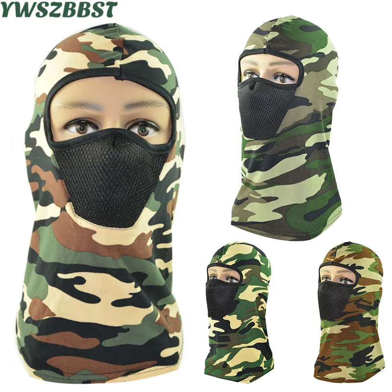 

Camouflage Women Men Riding Mask Dustproof Masked Cap Autumn Winter Outdoor Women Knitted Hooded Hat Scarf Men Beanies Cap