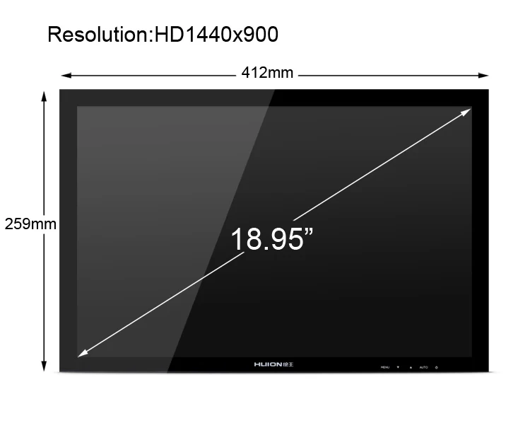 Huion 18,95 дюймов профессиональный графический планшет монитор 5080 LPI цифровой дисплей сенсорный экран GT190 с разрешением 1440x900 HD