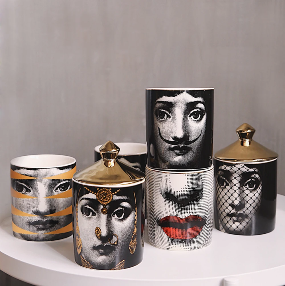 Подсвечник Fornasetti, ручная работа, кувшин для свечей, ретро, Lina, для хранения лица, керамический контейнер, украшение для дома, ювелирный ящик для хранения