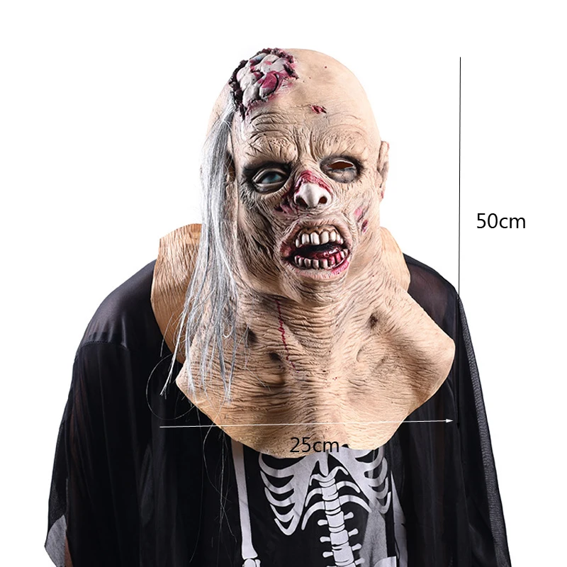 Хэллоуин маска монстра пугать людей шалость ужасная маска Костюмированная вечеринка косплей маска на Хэллоуин вечеринку пугать украшение гнить лицо - Цвет: as picture
