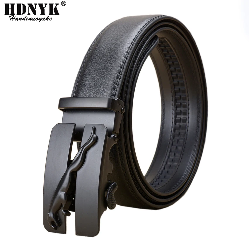 New Cool Design Fashion Men Belt Wholesale Price Male Brand Luxury Belts Straps Accessories Waistband Jaguar Automatic Buckle