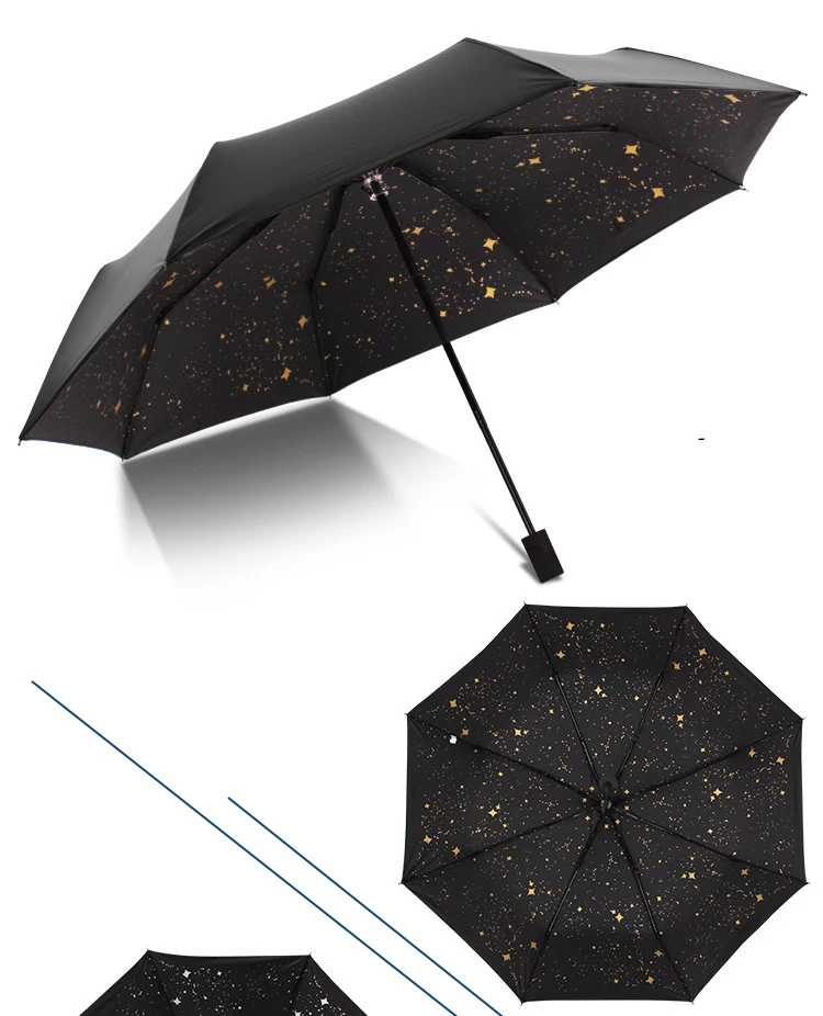 estrelado encantos chuvosos guarda-chuva dobrável guarda-chuva uv