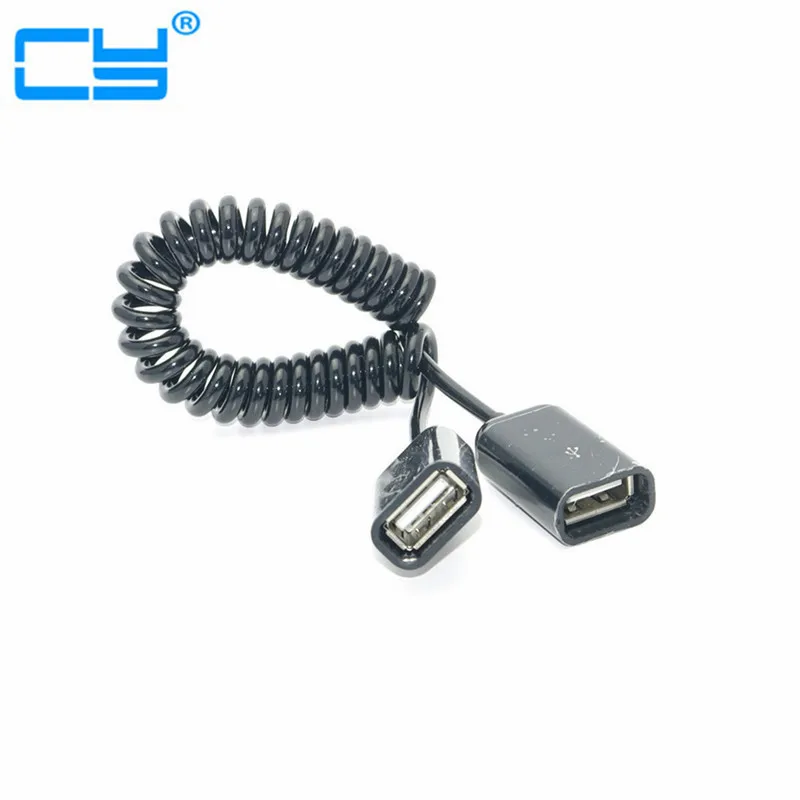 50cm/0.5m USB 2.0 Female to Female Spring Coiled Extention Coil Cable