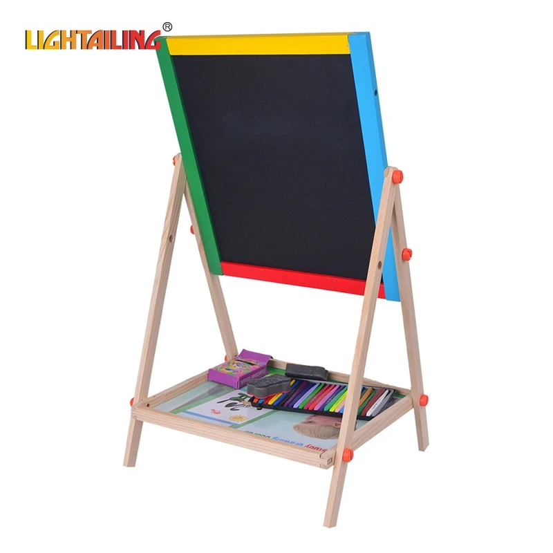 LIGHTAILING Brand Wooden Double Sided Magnetic Drawing Board Writing Board Sketchpad Easel Fantastic Blackborad Kid Toys