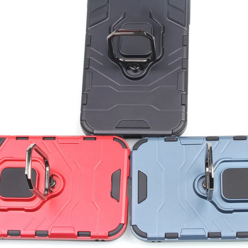 New Dual Layer Phone Cover For Samsung Galaxy A60 Case Tough Hybrid Armor Metal Finger Ring Stand Car Holder Magnetic Suction