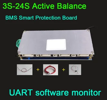 

DYKB Smart 3S- 24S 80A 100A Li-ion Lifepo4 Active Balance BMS Protection 4S 7S 8S 10s 12S 13s 14S 16S 20S UART monitoR GPRS