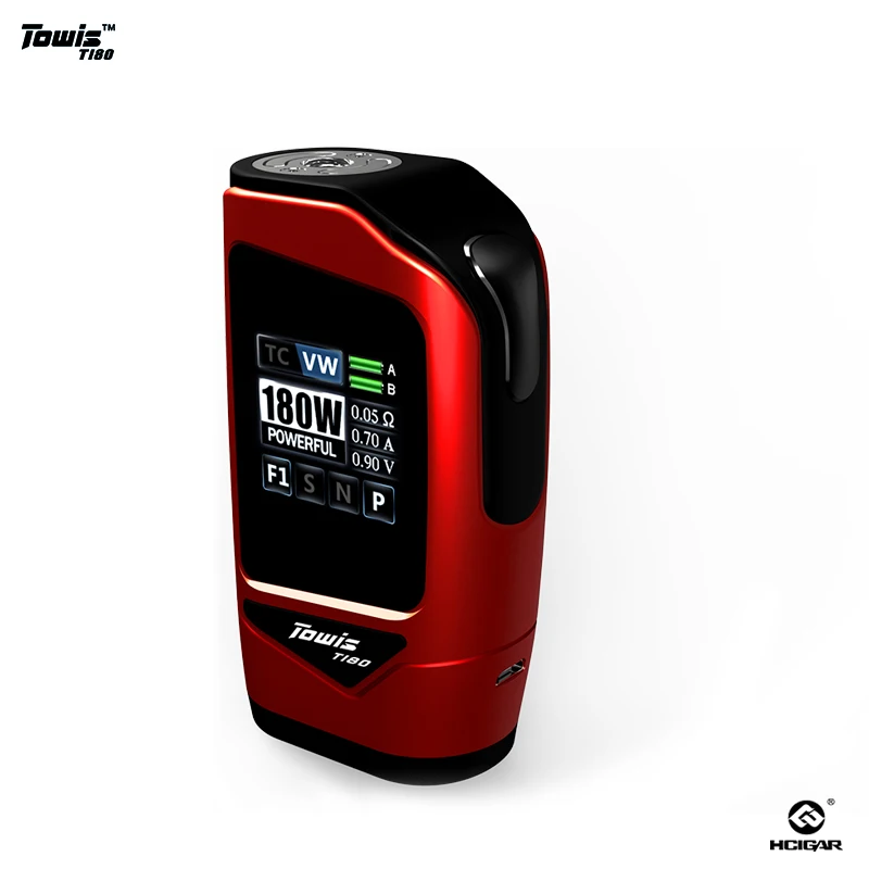 Original Hcigar Towis T180 Touch Screen Mod Box with XT180 Chipset Output 5-180 W TFT Color Screen E-cigarette Mod Fit RDA 510 Original Hcigar Towis T180 Touch Screen Mod Box with XT180 Chipset Output 5-180 W TFT Color Screen E-cigarette Mod Fit RDA 510