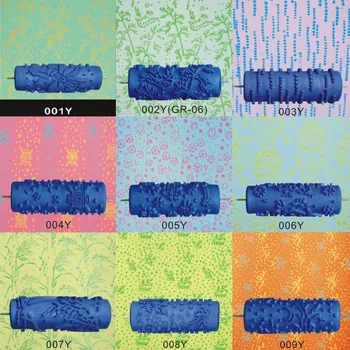 

5" Embossed Paint Roller Sleeve Wall Texture Stencil Brush Pattern Decor 001Y -027Y