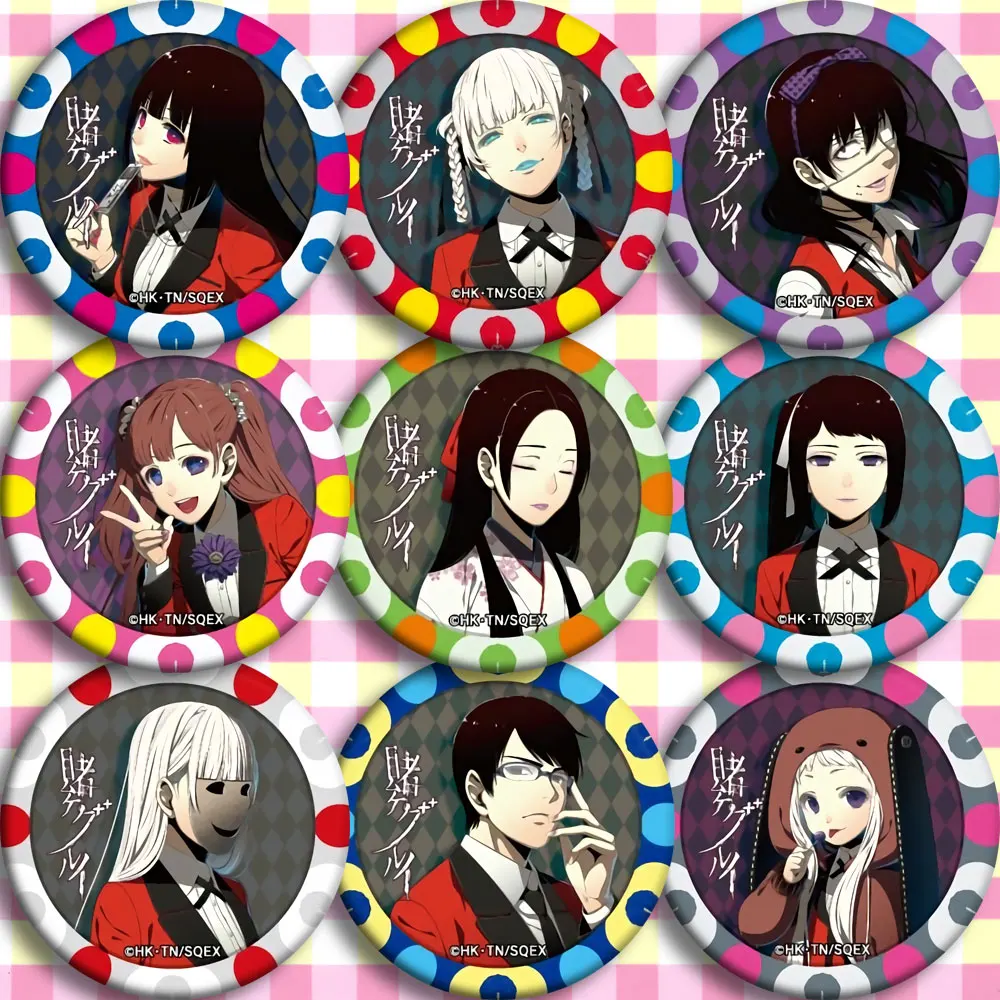 

10 Type for Anime Kakegurui: Compulsive Gambler Yomoduki Runa Saotome Meari Jabami Yumeko Cosplay Prop Brooch Badge Emblem