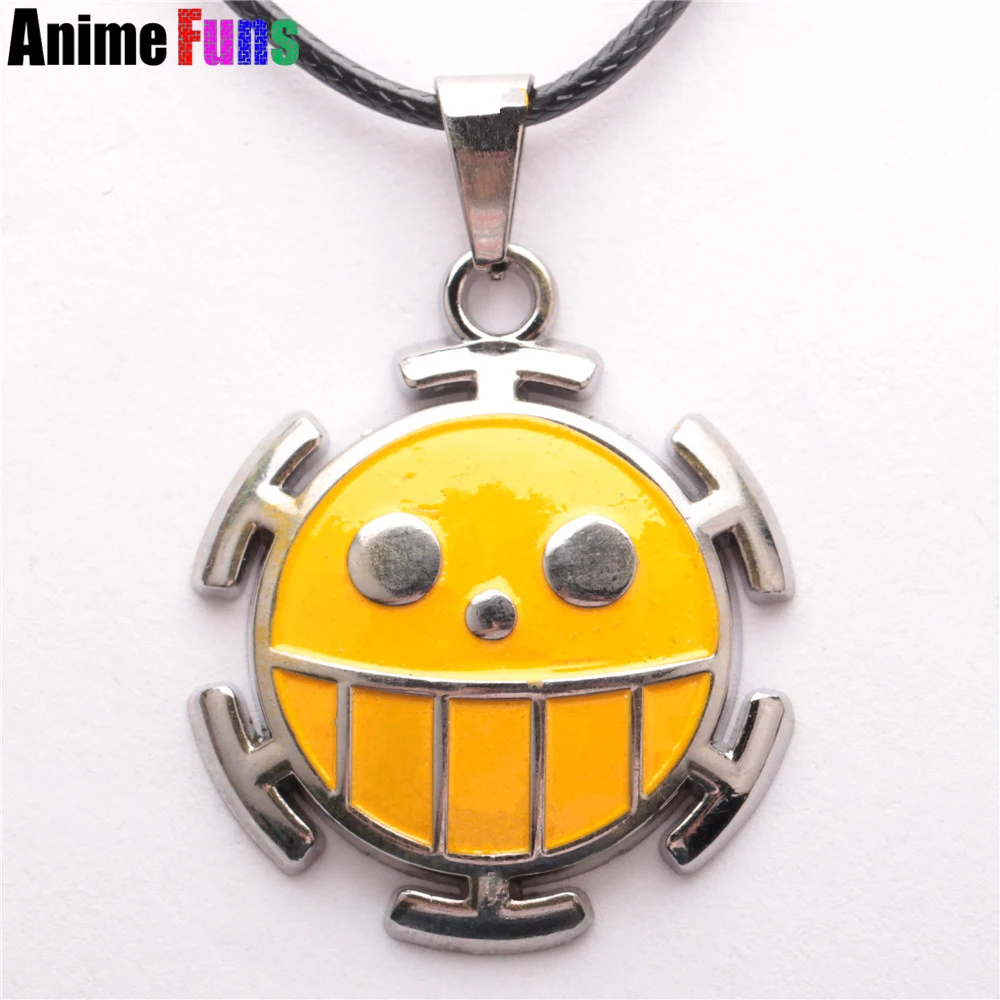 Anime One Piece Luffy Trafalgar Law Smile face Choker Necklace Pendant