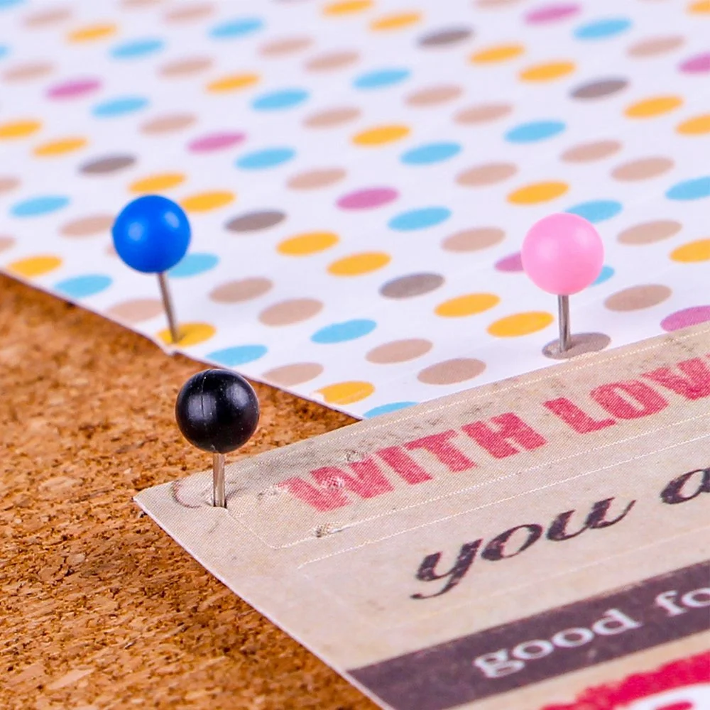 Push Pins 600-Count Map Tacks маркировочные булавки 1/8-дюймовые пластиковые бусины, с стальной точкой 10 разных цветов