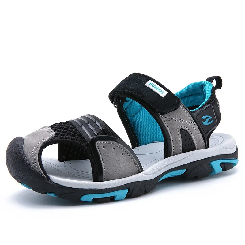 

Boys Leather Leisure Beach Sandals Girls Flat Heels Summer Casual Shoes Kids Soft Sole Anti-Slip Baby Sandals AA51176