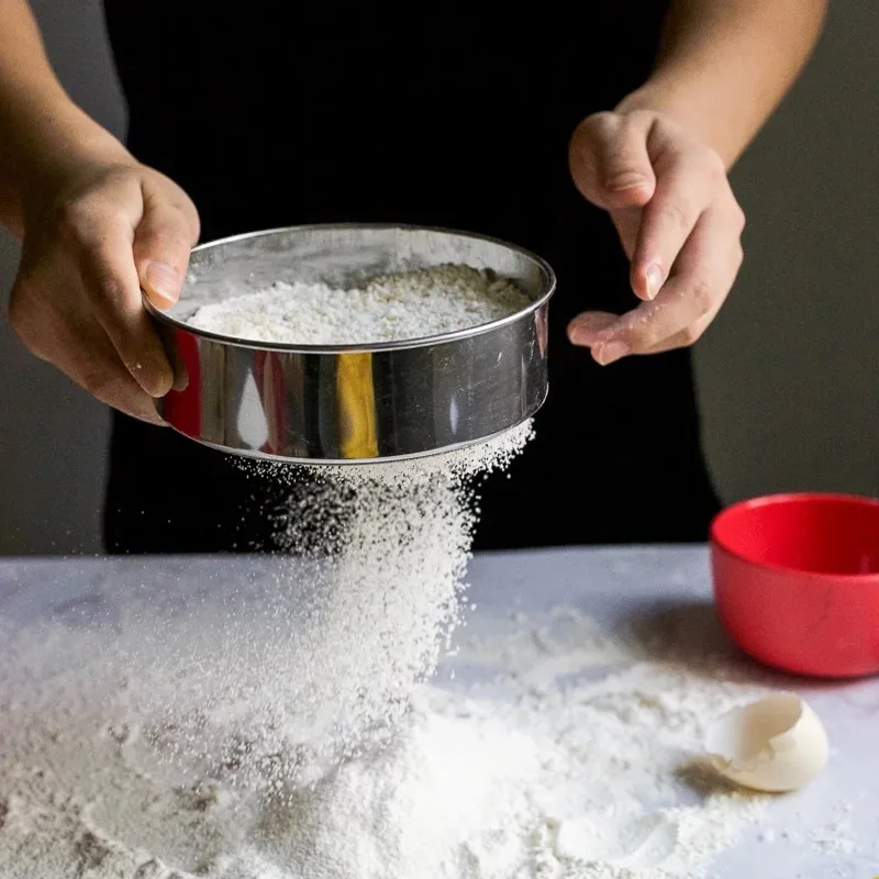 

Unibird 40Mesh Stainless Steel Sieve Cup Screen Mesh Powder Flour Colander Sieve Hand Crank Sifter Pure Advanced Baking Tools