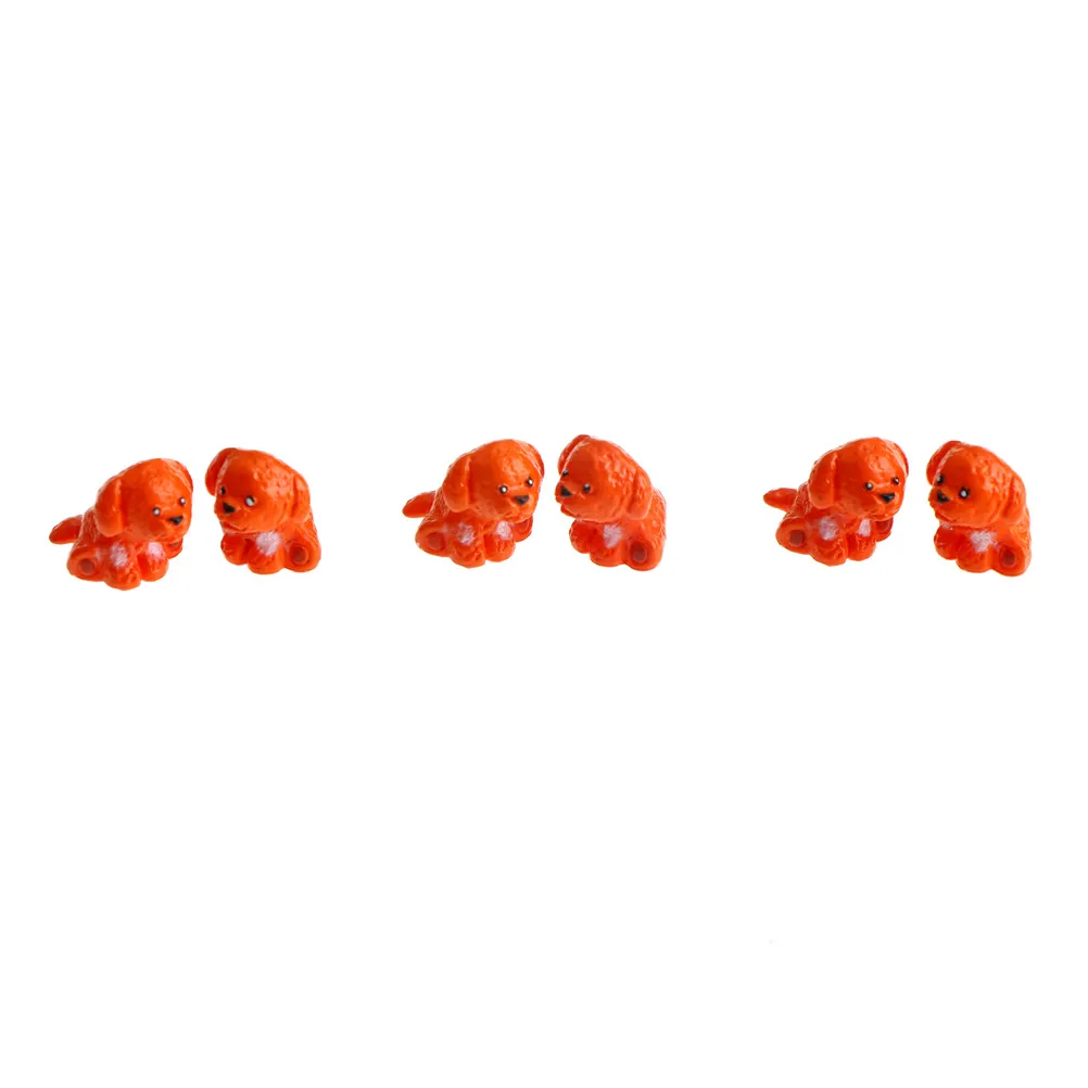 6Pcs 2018 DIY Resin Hot Sale Orange Dog Kawaii Cartoon Fairy Garden Craft Decoration Miniature Micro Gnome Terrarium Gift