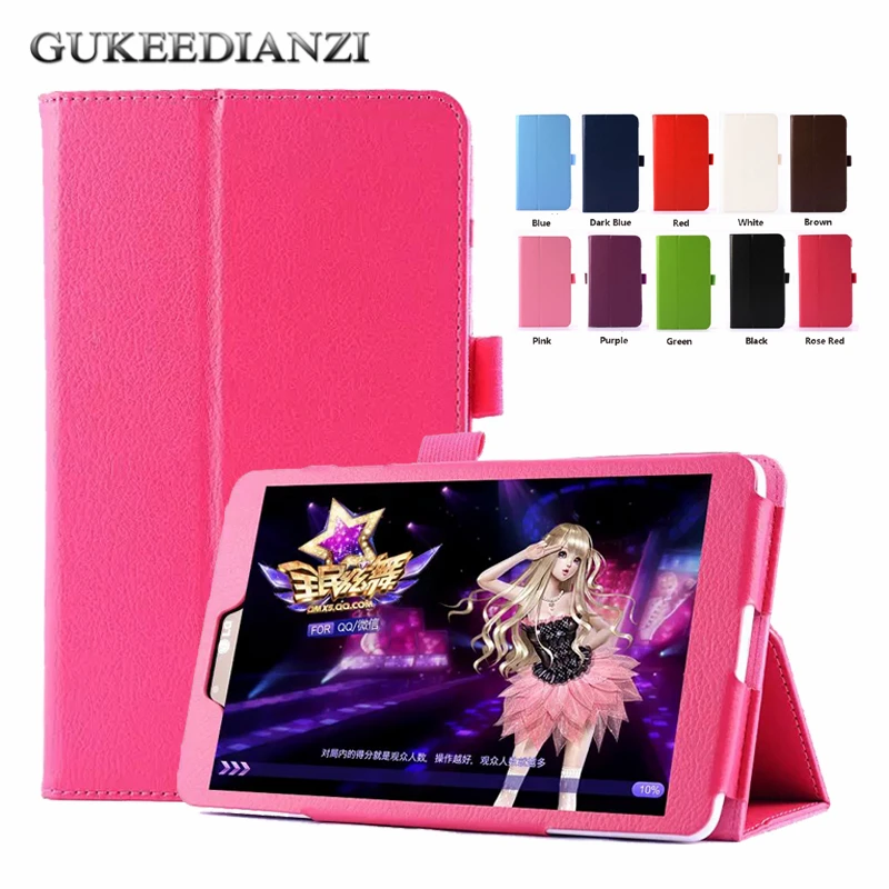 

GUKEEDIANZI Tablet Case For LG G Tablet 8.0 Wi-Fi V480 V490 8 Inch Litchi Slim Protective Flip Folded Stand Cover