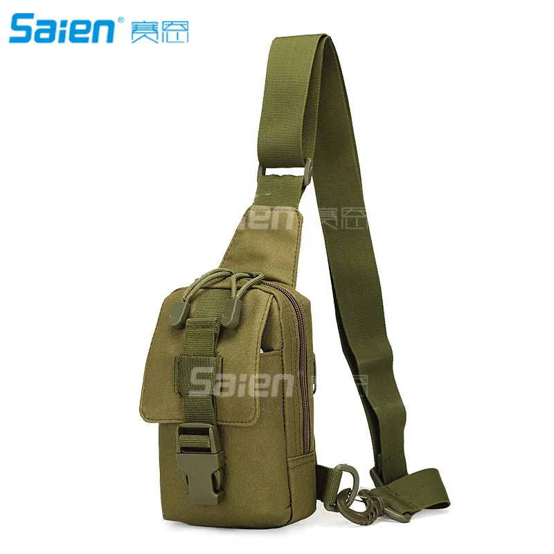 Городской рюкзак для бега на открытом воздухе, тактический рюкзак на плечо, брезентовый Рюкзак, Сумка через плечо, сумка на плечо, нагрудная сумка для мужчин - Цвет: Армейский зеленый