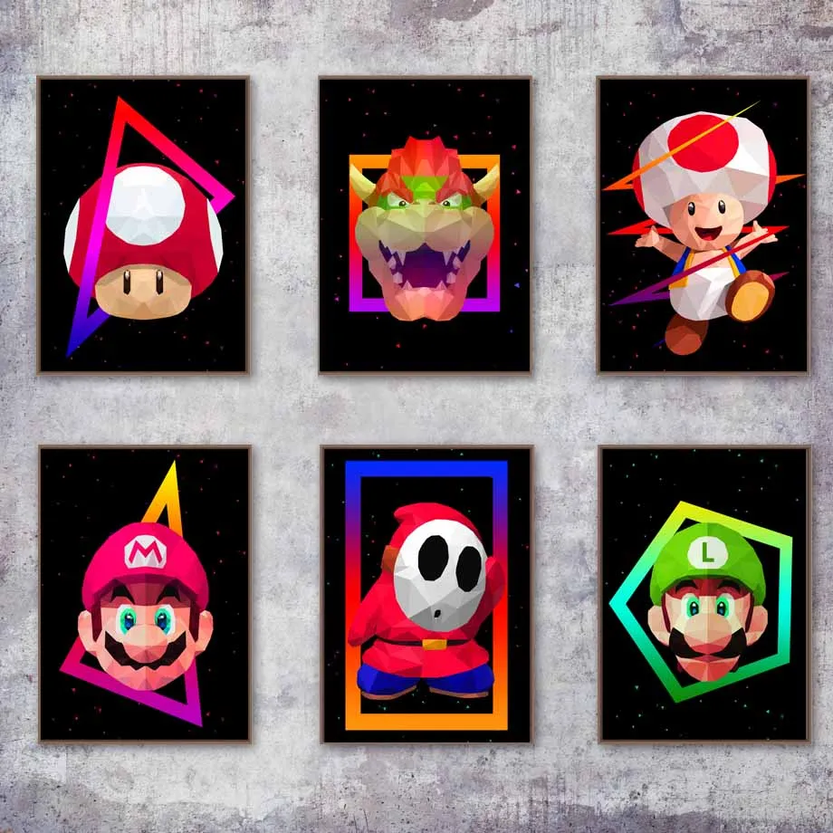 

Super Smash Bros Mario Luigi Nordic Posters And Prints Wall Art Canvas Painting Wall Picture kids Boy Room Bedroom Nursery Decor