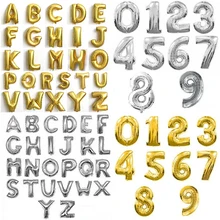 PHLUMY 16Inch Letters Number Foil Balloon Gold Silver Blue Pink Float air Inflatable Balloons Birthday Party Wedding Decoration