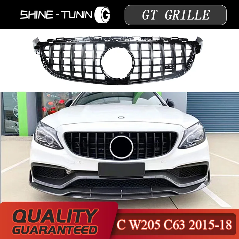 Подходит для нового C класса W205 C63 GT R GTR гриль для c200 c300-18 спортивная серия решетка без эмблемы