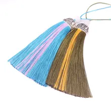 Püsküller dekoratif ipek saçak garnitür diy püskül ipek püskül dikiş kumaş aksesuarları fringe trim için püskül çanta Dekor