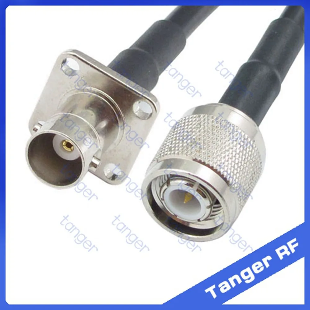 

Hot selling Tanger TNC male plug to BNC female jack 4four hole panel straight RF RG58 Pigtail Jumper Coaxial Cable 20inch 50cm