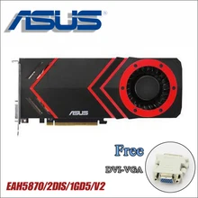 Б/у видеокарты ASUS HD5870 1GB 256Bit GDDR5 для видеокарт ATI Radeon HD 5870, VGA, более мощная GTX 750TI, GTX750, GTX 750