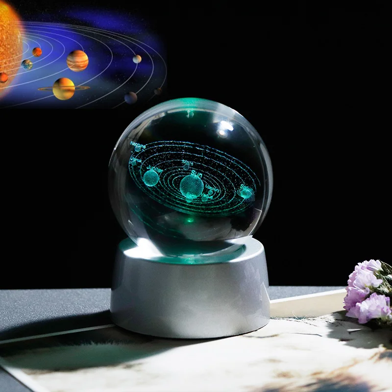 3D Хрустальная планета шар подарок для астрофилового стекла солнечной системы с