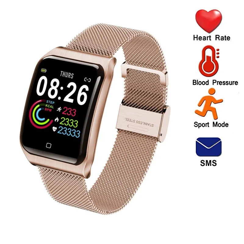  ONEVAN 1.3 inch Smart Fitness Bracelet Blood Pressure Heart Rate Monitor Waterproof Women Wristband - 33022677716