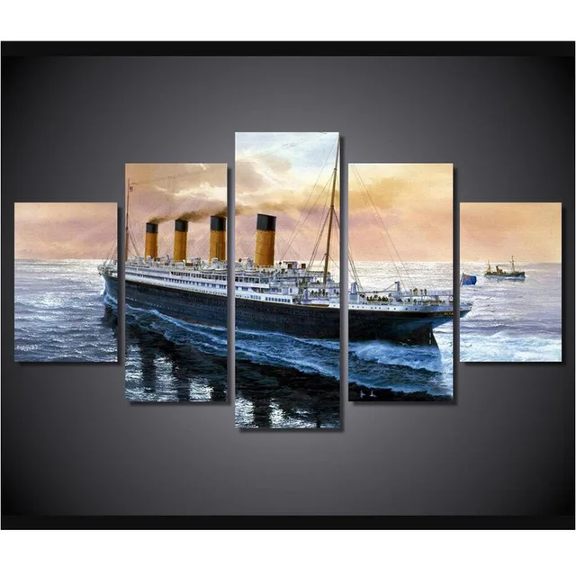 

5 Panel Titanic Ship Seascape Wall Art Picture Modern Home Decoration Living Room Or Bedroom Canvas Print Painting Wall Picture