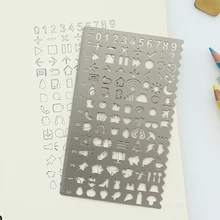 5 стилей iPhone 6/6 s веб-ui кошка вырез рисунок Трафареты Металл DIY правитель Закладки для Тетрадь планировщик эскиз нержавеющая сталь