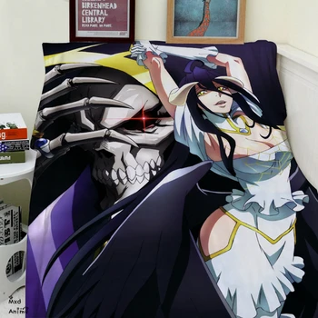 

Hot Sale Japanese Anime Overlord Albedo Super Soft Velvet Plush Throw Blanket Modern Line Art Blanket for Couch Throw Travel