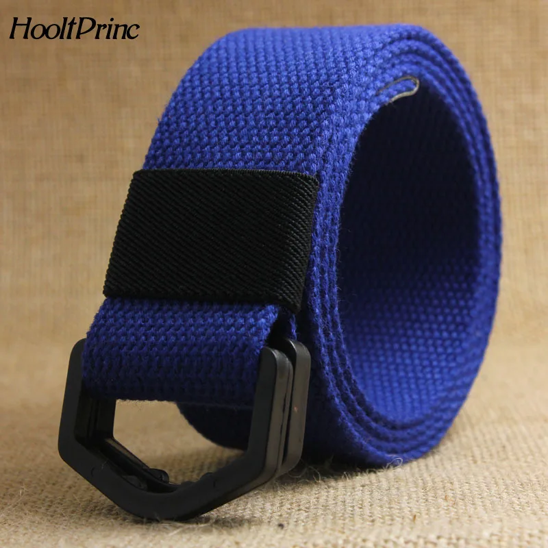 BrandFashion Unisex Fabric Webbing Waist Casual D Ring buckle Plain Canvas Belt anti allergy Waistband