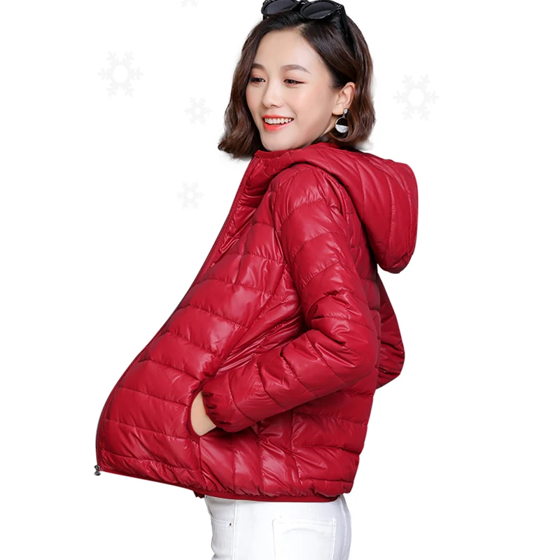 Женская куртка с капюшоном однотонная короткая парка хлопковой подкладкой