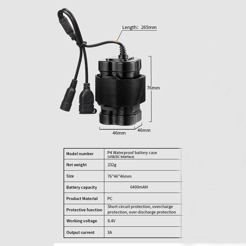 8,4 V велосипедный фонарь аккумулятор 6400mAh перезаряжаемый велосипедный светильник водонепроницаемый DC USB 8,4 V Аксессуары для велосипеда