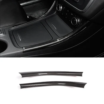 

2pcs Carbon Fiber Chrome Center Console Decoration Strips Trim For Mercedes Benz A/GLA/CLA Class 200 220 260 W176 A180