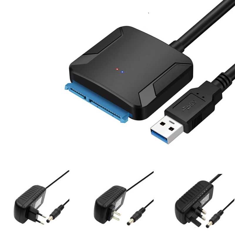 

SATA To USB 3.0 Fast Transmission Easy To Use Hard Disk HDD drive Convert Cable Portable with EU US UK power adapter