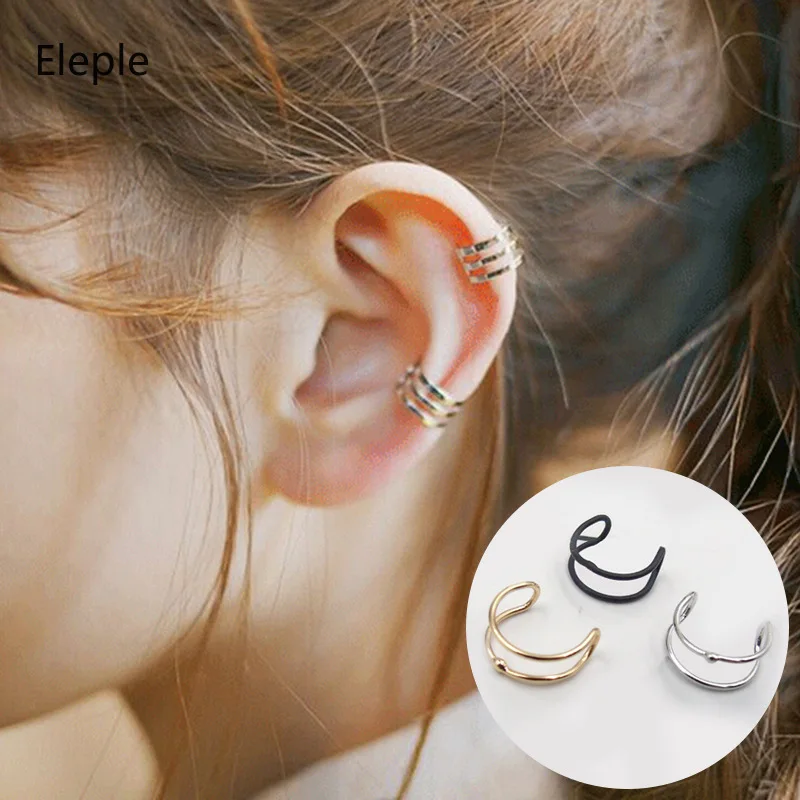 

Eleple Euro-American Simple Punk Ear Nail Ear Bone Clip U-shaped Ear Clip Women Fashion Jewerly Celebration Party Gifts B3015