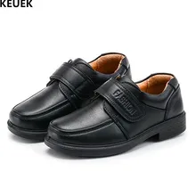 Новая школьная форма черного цвета; детская модельная обувь из натуральной кожи; обувь для выступлений для мальчиков; детская кожаная обувь на плоской подошве; 019