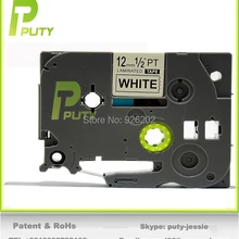 Совместимость p-touch этикетки лента TZ Цзы ламинированной ленты TZ-231 TZe-231 черного цвета на белом 12 мм