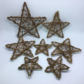 

Natural Grapevine Dried Rattan Star Wreath Home Garden Christmas Shopping Mall Hanging Decoration DIY Flower Accessories