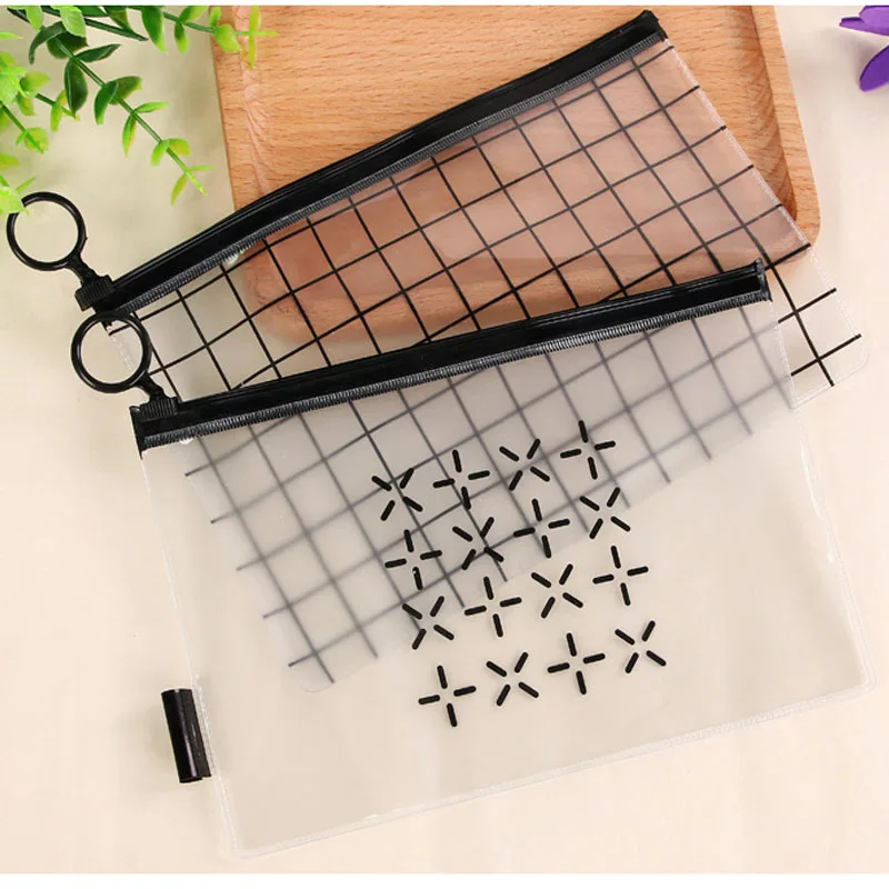 

1PCS Creative Simple Transparent PVC File Bag File Folder Zipper Pencil Bag Waterproof Stationery Bag Office&School Supplies