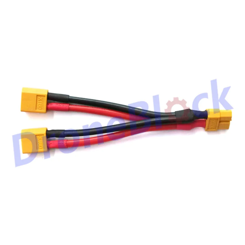 

3PCS XT60 Parallel Battery Connector Cable 12AWG Dual Extension Y Splitter Battery Harness for 2 Packs in Paralle