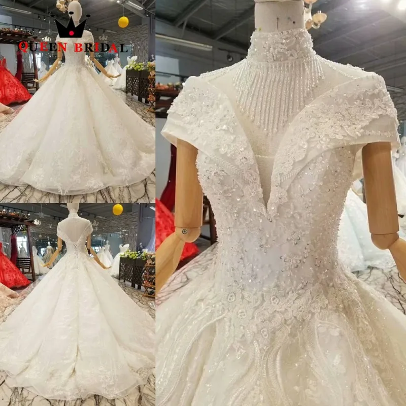 same as picture Настоящий образец Vestido De Noiva, свадебное платье трапециевидной формы на заказ, винтажные свадебные платья, королевское свадебное платье WD165 - Цвет: same as picture