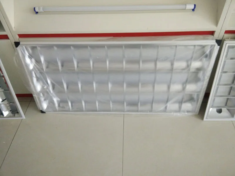 

2 pcs 600*1200mm Grill stainless steel reflector T8 LED tube holder bracket for office lighting support wire fixture With G13
