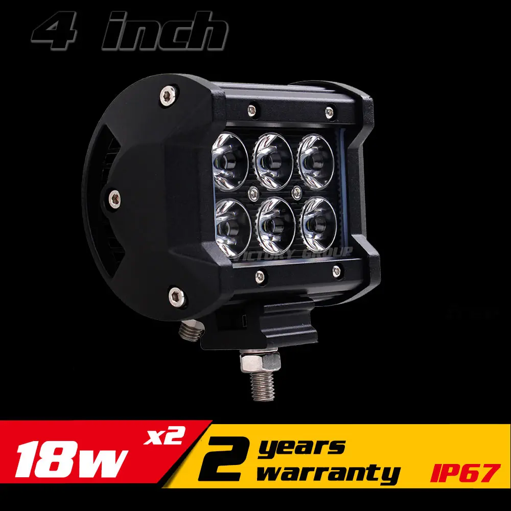 

4" Inch 18w LED Work Light Bar IP67 for Motorcycle Tractor ATV 4X4 Offroad Fog Light Driving Light Saveon 27w External Light