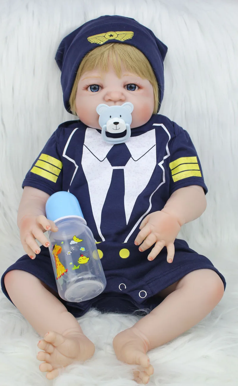 55 см полностью силиконовая кукла Reborn Baby Doll игрушка 22 дюймов красивый Новорожденный Bebe мальчик младенцы кукла подарок на день рождения ребенок Купание игрушка