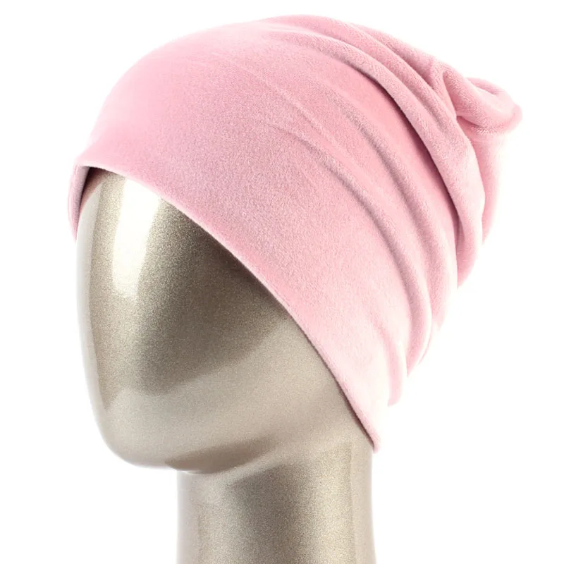 Geebro Женская велюровая Шапка-бини зимняя полиэфирная Мягкая Теплая Шапка-бини для женщин Женская бархатная балавака Skullies шапки GS034M - Цвет: Pink